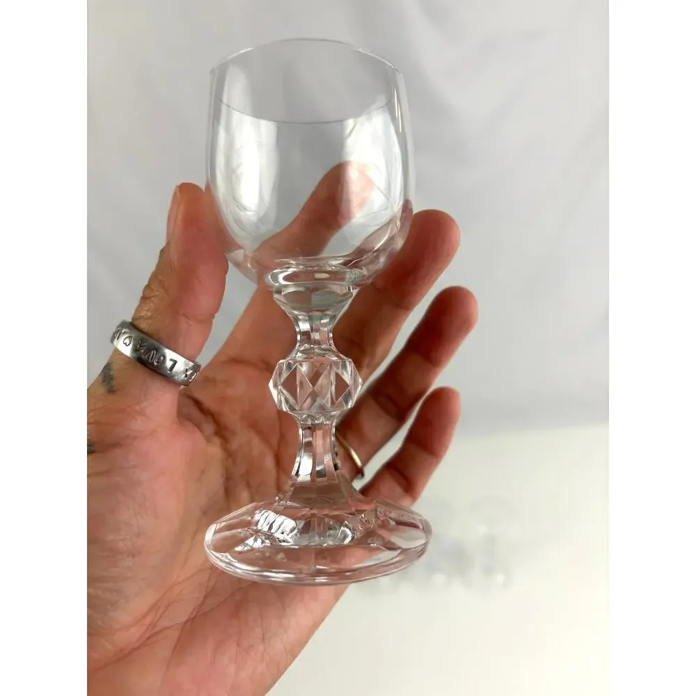 Set of‎ 6 Claudia Liqueur Glasses Cut Knob Stem Lead Crystal Czechoslovakia